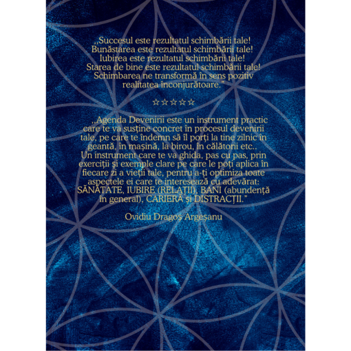 Agenda DEVENIRII. Sunt co-creatorul vietii mele-verso